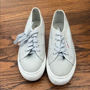 Superga Women's Light Gray Canvas Sneakers